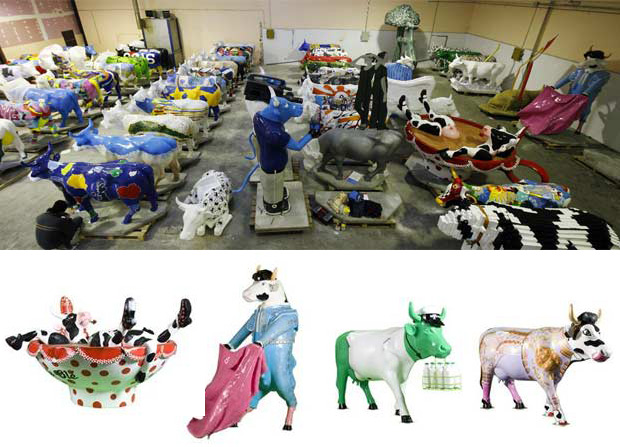 Las vacas de colores animan el fr&iacute;o invierno de Madrid